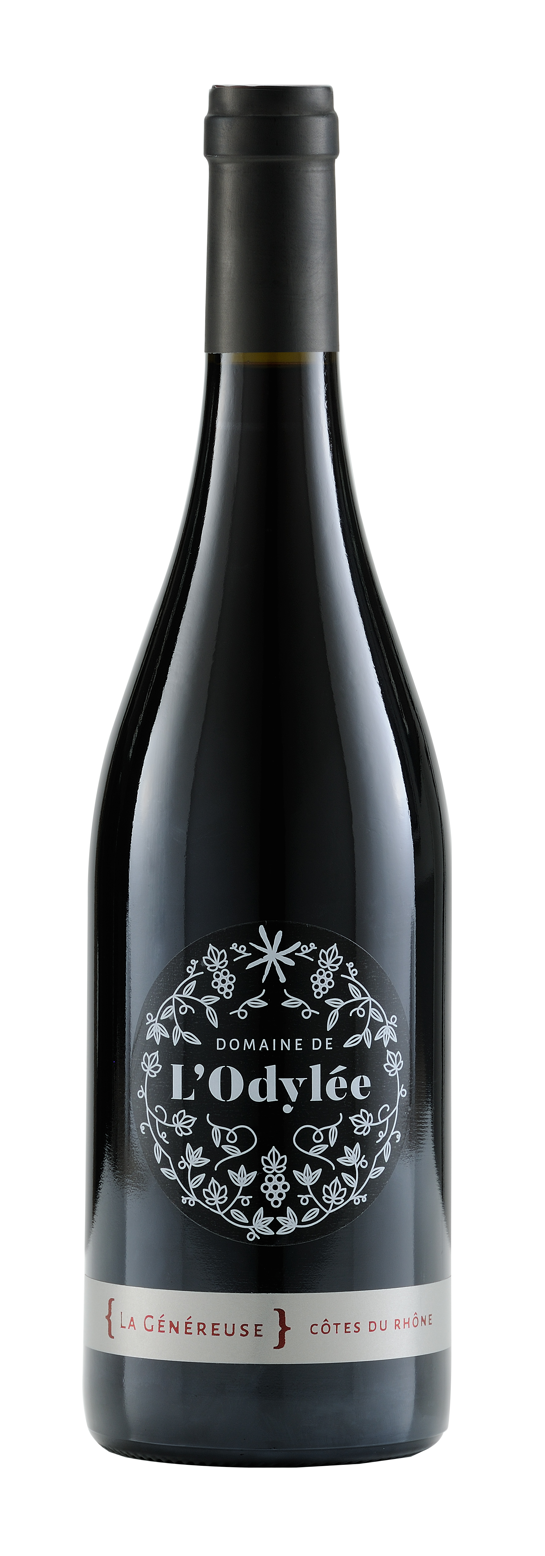 Vin genereuse 2018 sur fond blanc vin rosé cote du rhone 2017 la fougueuse domaine de l'Odylée