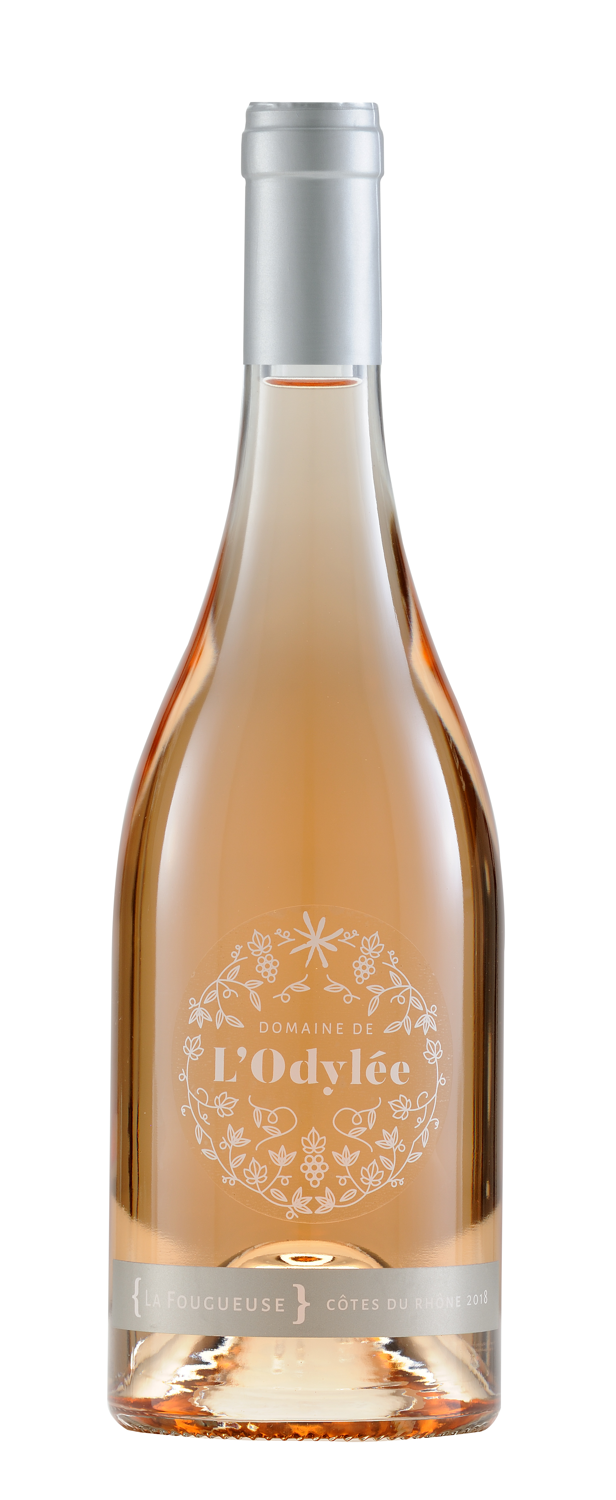 vin rosé 2019 sur fond blanc vin rosé cote du rhone 2017 la fougueuse domaine de l'Odylée